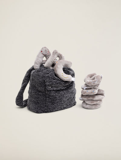 Dark Grey Backpack with Rhino Grey Mini Letter